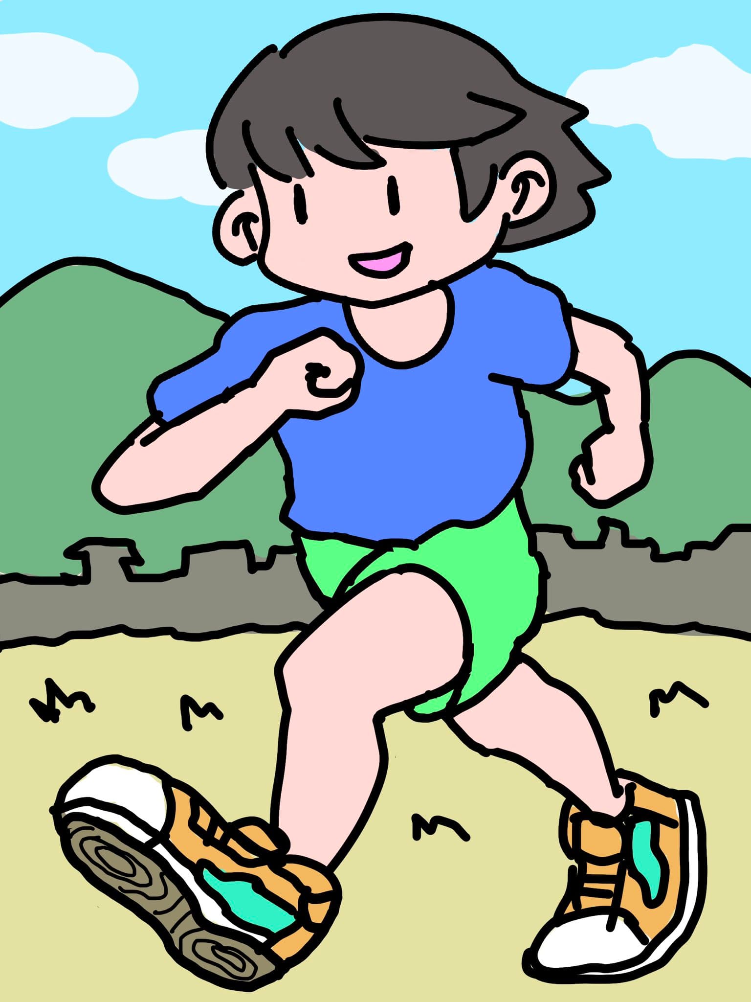走る男の子のイラスト